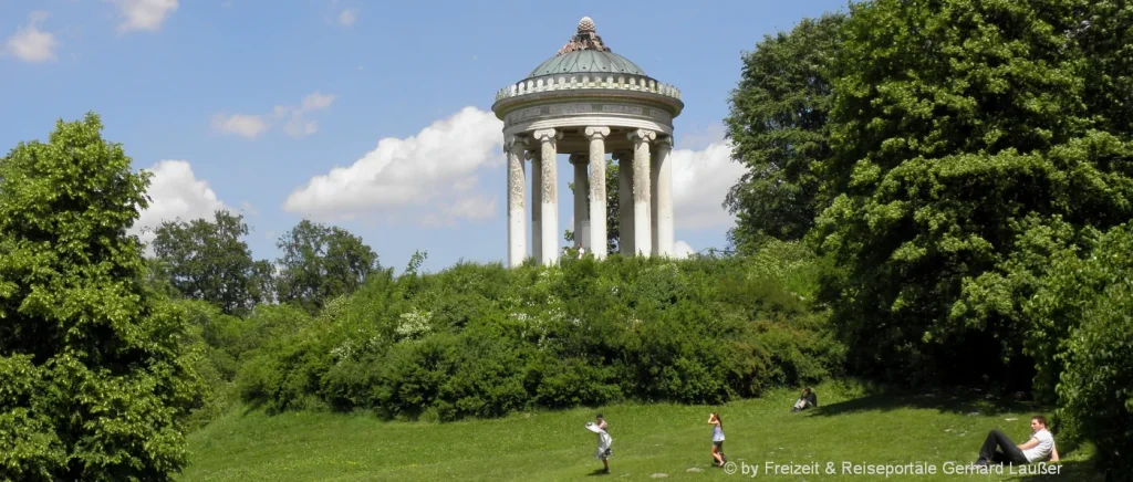 Attraktionen in München Bilder Ausflug englischer Garten Monopteros